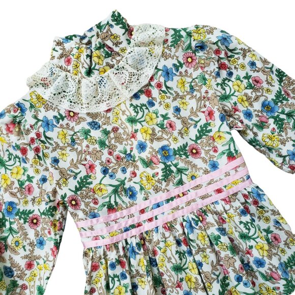 Vintage 70s Girl's Prairie Pioneer Maxi Dress - Picture 13 of 13